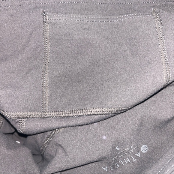 Athleta High Waisted Gray Yoga Leggings Size Small Athletic Fit Key Pocket - Picture 3 of 4